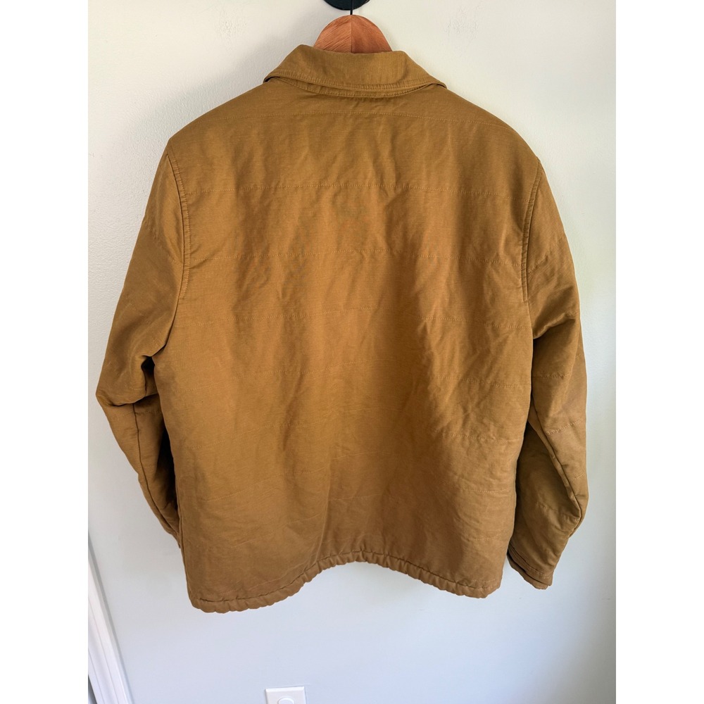 Hurley Mens Sherpa Lined Quilted Canvas Chore Jacket Brown Tan Large L Coat - Picture 2 of 6